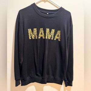 “MAMA” Cheetah Crew Neck size M